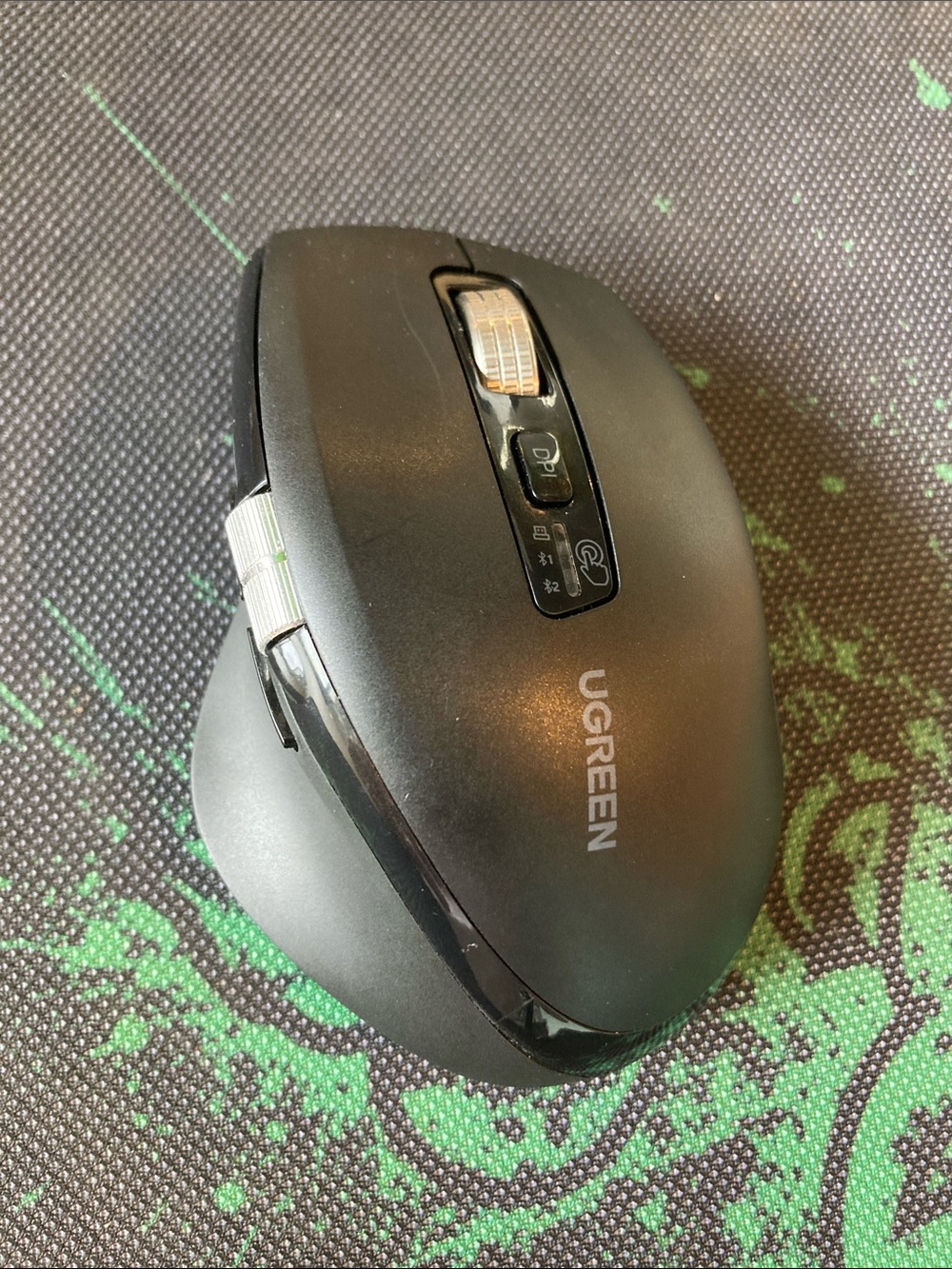 Black Ergonomic Vertical Wireless Mouse with Side Scroll